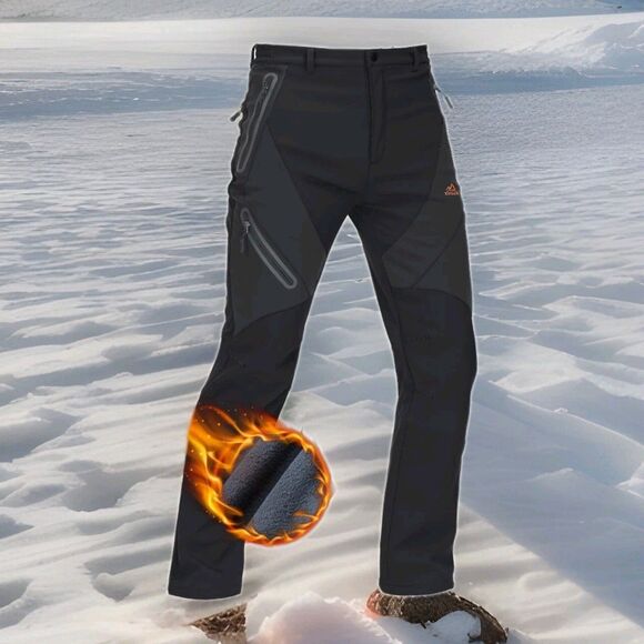 TACVASEN Mens Snow Pants Softshell Hiking Windproof Waterproof Lined Sz 38 - Picture 1 of 8